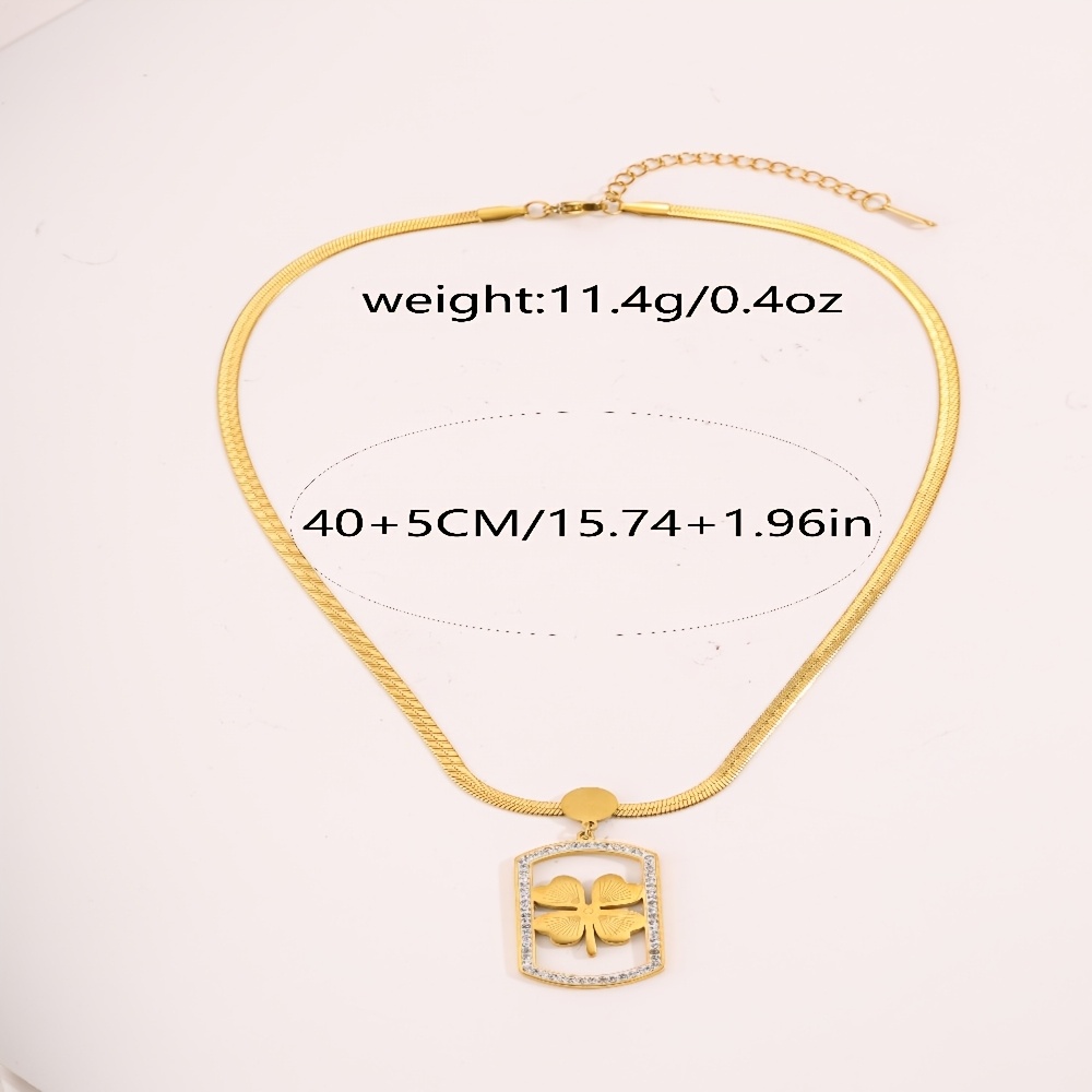 Women's Golden Tone Rotatable Clover Pendant Necklace